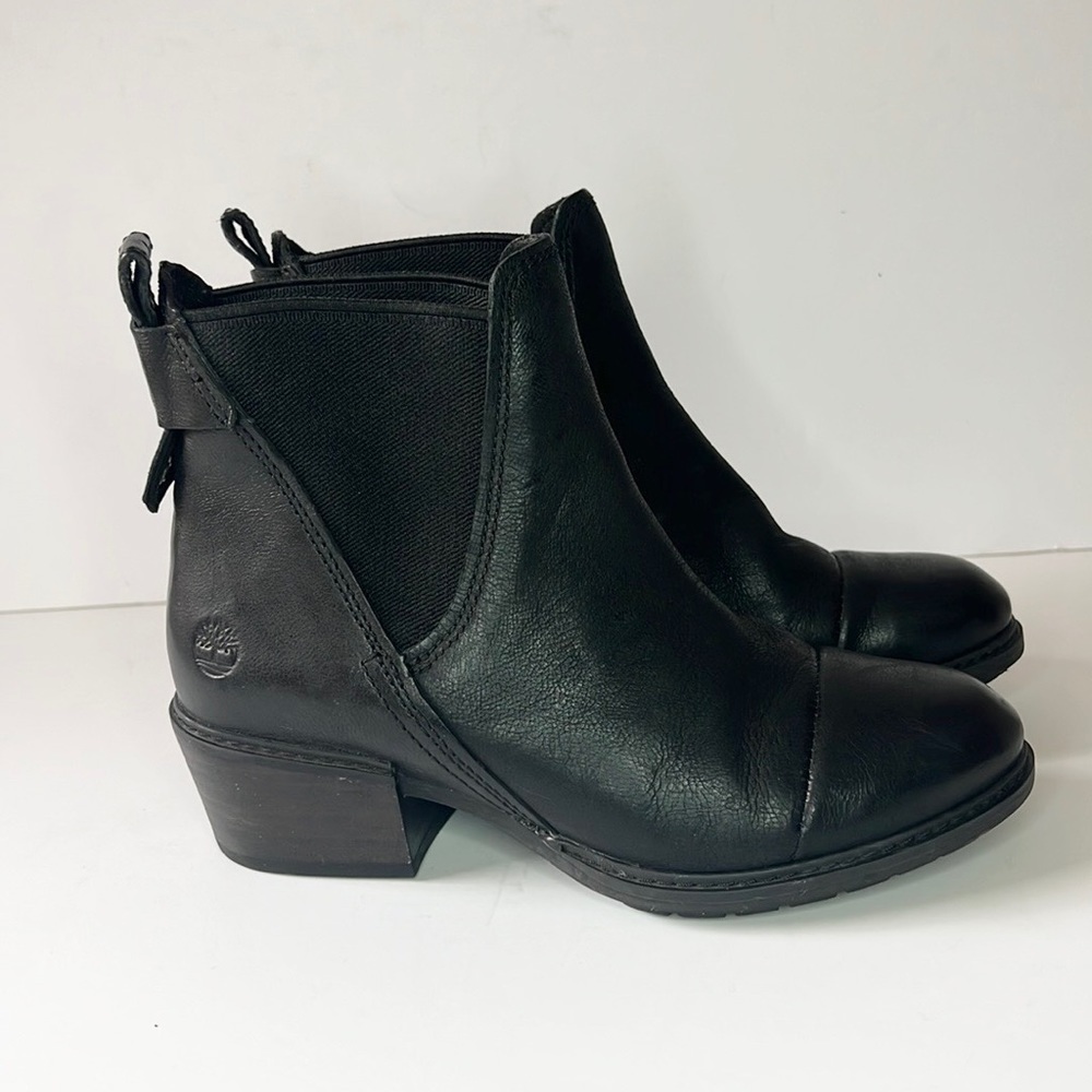 Timberland Sutherland Bay Leather Women’s Black Chelsea Ankle Boots Size 6